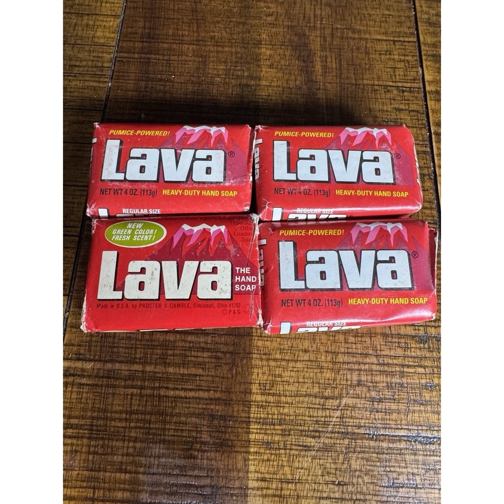 Vtg Lava Pumice 4‎ oz Bar Hand Soap X4 NIP NOS Lot Of 3 Plus 1 Green Bar
